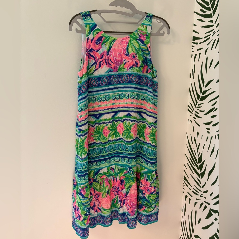 Lilly Pulitzer Pink and Green Sleeveless Mini Dress